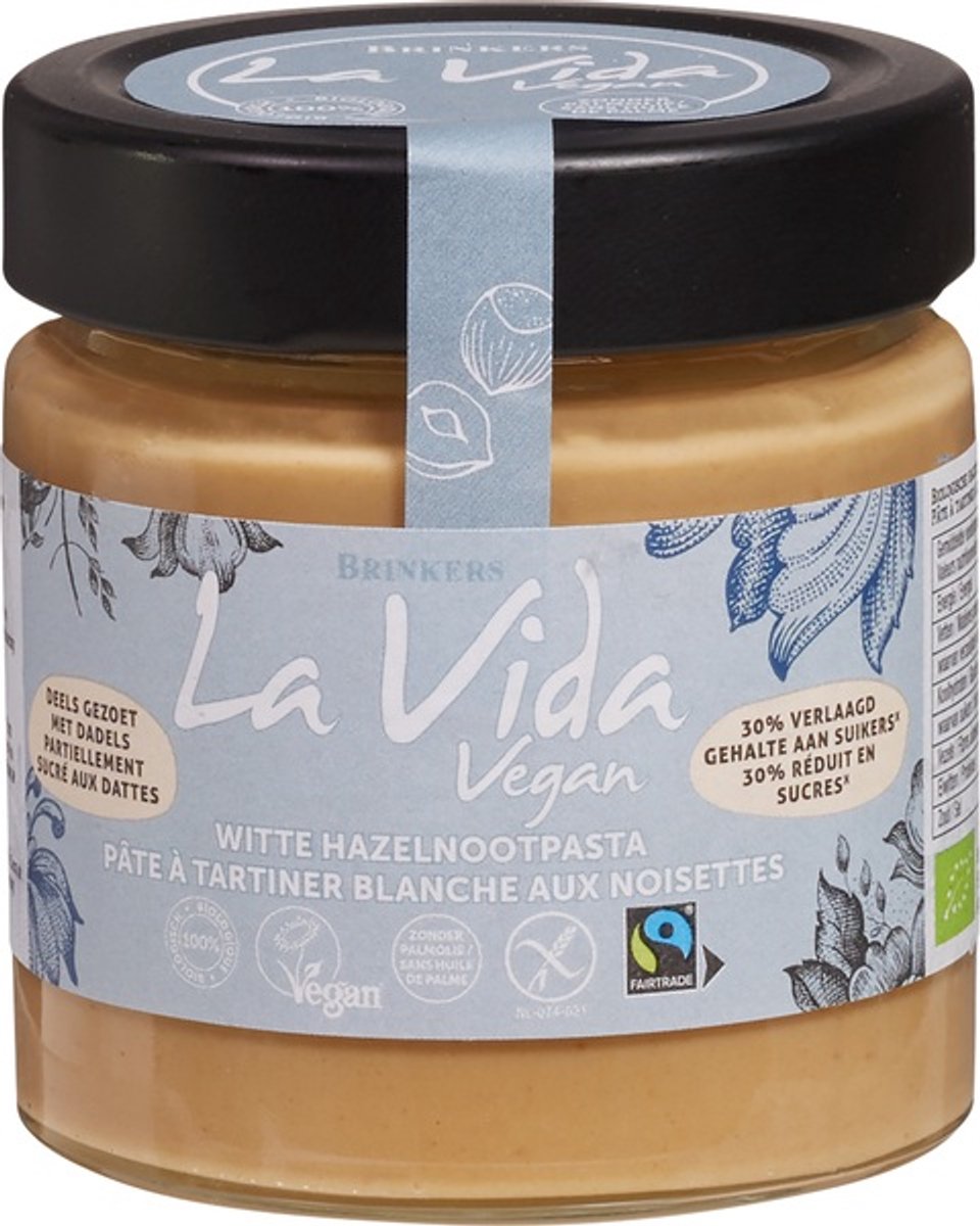 La Vida Vegan Witte Hazelnootpasta 200GR