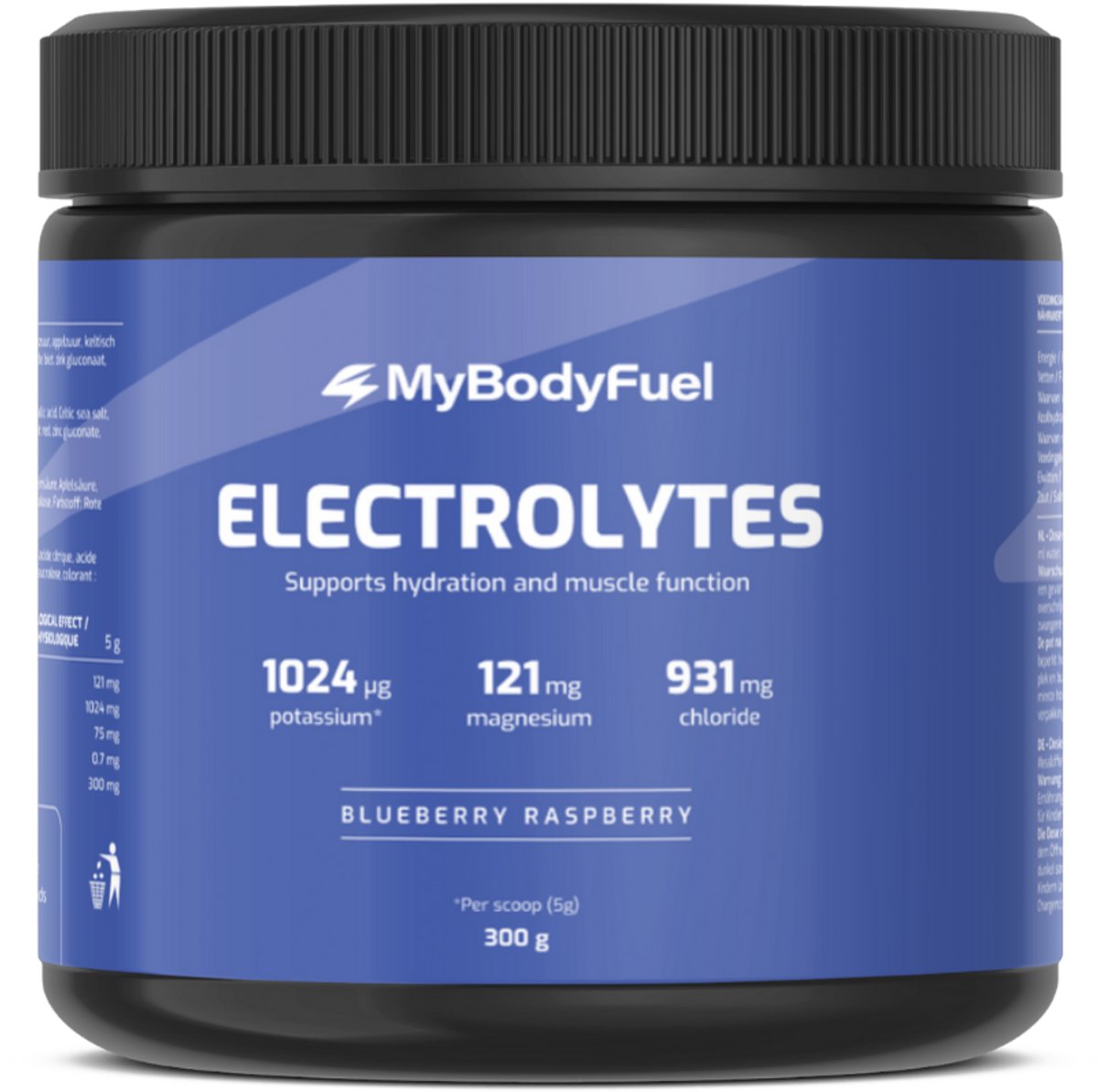MyBodyFuel - Elektrolyten Poeder - Electrolytes - Hydratatie Mix - Blueberry Raspberry - 300 g