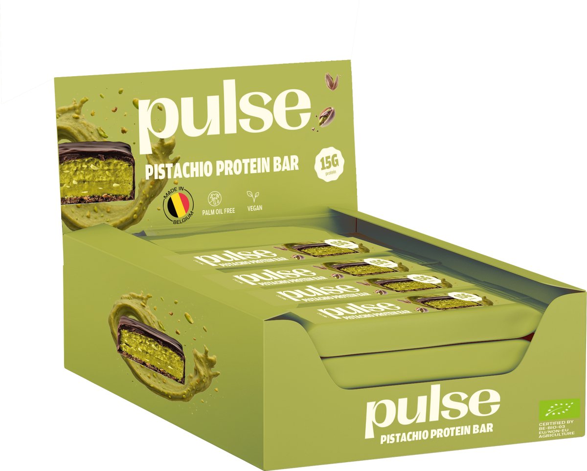 Pulse Protein - Proteïne Repen Pistache - Vegan, Bio, Zonder Gluten - 12x55g