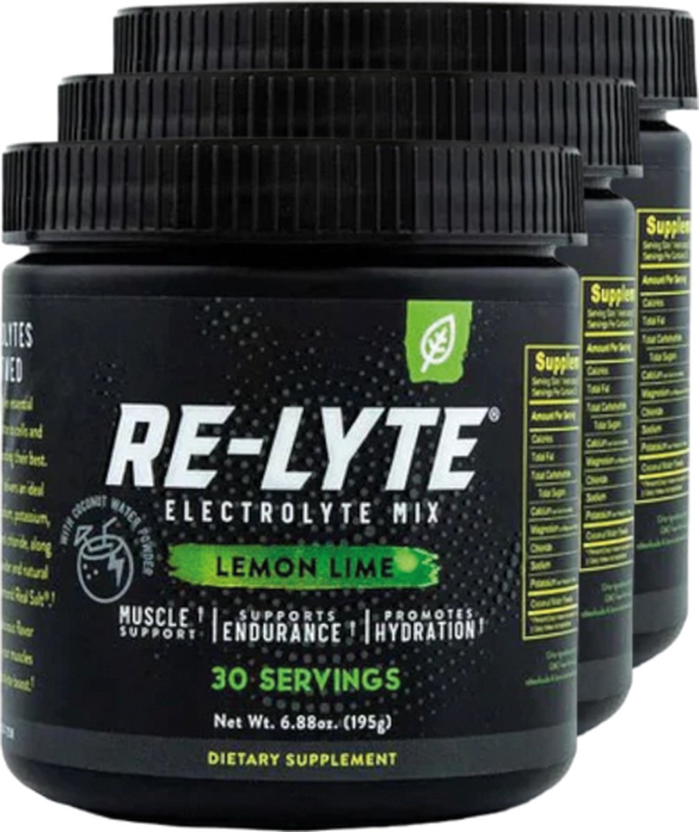 Re-Lyte | Hydration Drink Mix | Lemon Lime 204g | 3 stuks | 3 x 204 gram