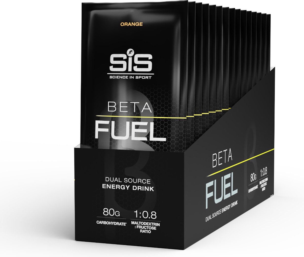 Science in Sport - SIS Beta Fuel 80 Poeder - Dual Source Energy Drink - 1 : 0,8 Maltodextrine Fructose verhouding - Orange Smaak - 15 x 82 gram
