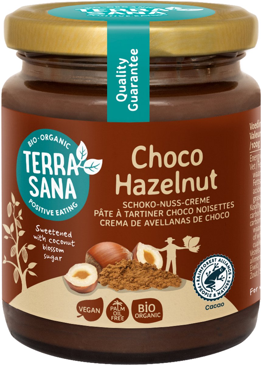 Terrasana Choco-hazelnootpasta bio 250 gram