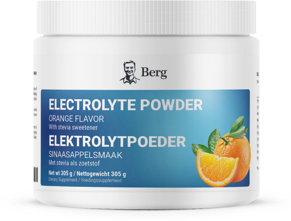 Berg Elektrolytenpoeder - Keto-vriendelijk - Sinaasappelsmaak - Hydratatie & Energie - 50 Porties - Suikervrij Elektrolyten Supplement