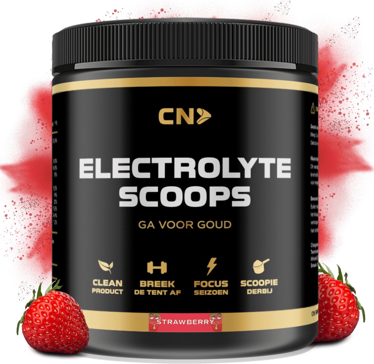 CN Supplements Electrolyte Scoops - Strawberry - Mineralen - After Workout - Hydratatie & Herstel Na Zweten - 300 gram - 60 Doseringen
