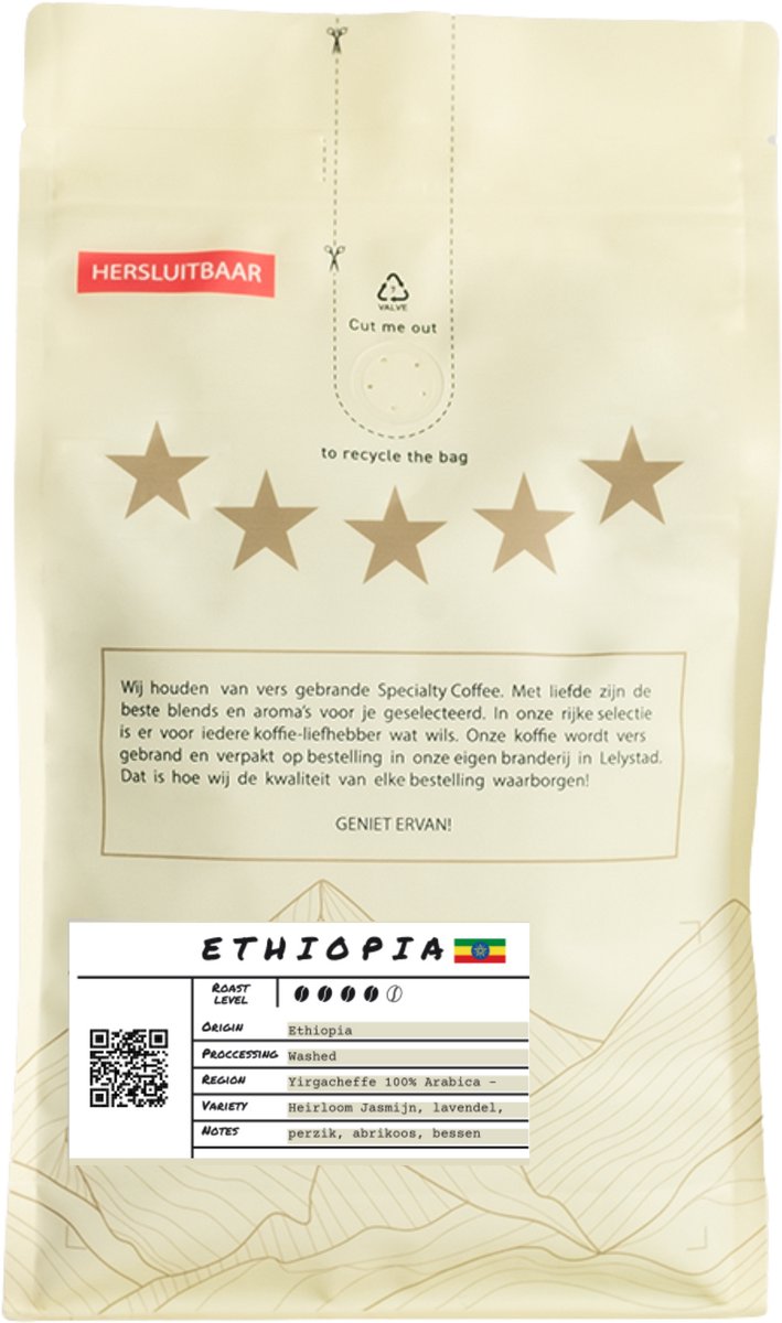 Coffee Goddess - Ethiopië Yirgacheffe Koffiebonen - 100% Arabica - Medium Roast - 1 kg - Voor Espresso & Volautomaat