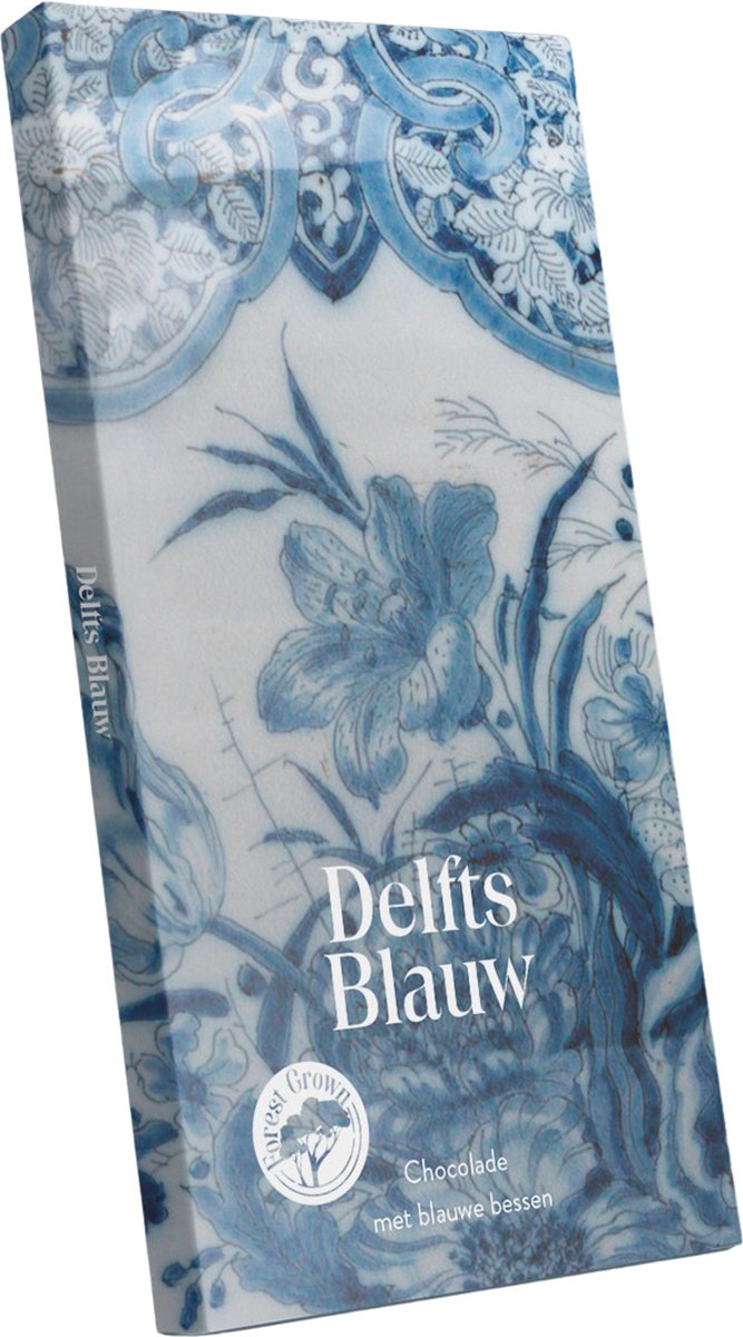 De Haagsche Cacaofabriek - Delfts Blauw (6-pack!) - Pure Chocoladerepen met blauwe bessen - Vegan