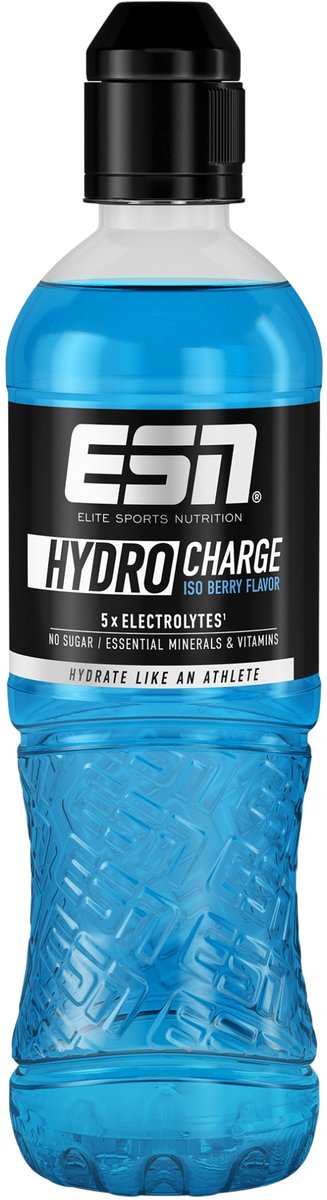 ESN Hydro Charge Iso-Drink - Smaak Berry - Isotone Sportdrank met Elektrolyten en Vitamines - Voor Hydratatie en Herstel - Suikervrij - 6 x 500 ml