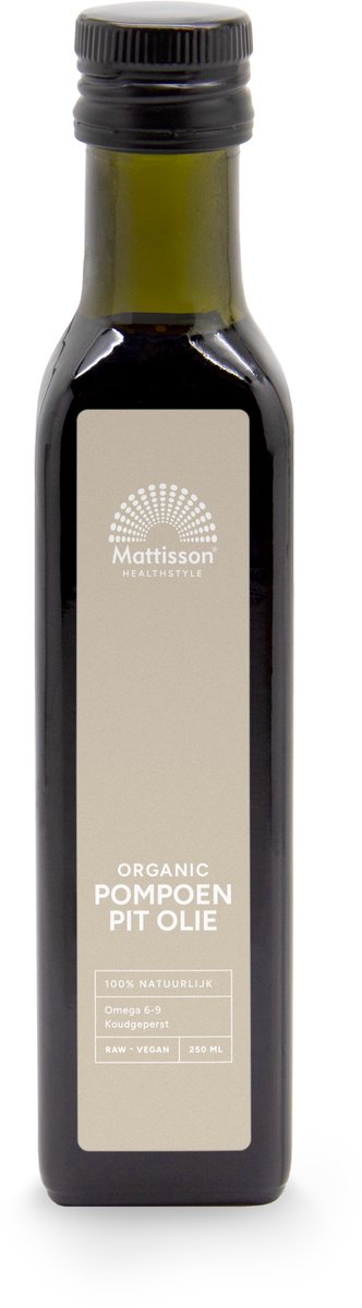 Mattisson - Biologische Pompoenpit Olie - Vegan Omega 3 6 9 - Pumpkin Seed Oil - 250 ml