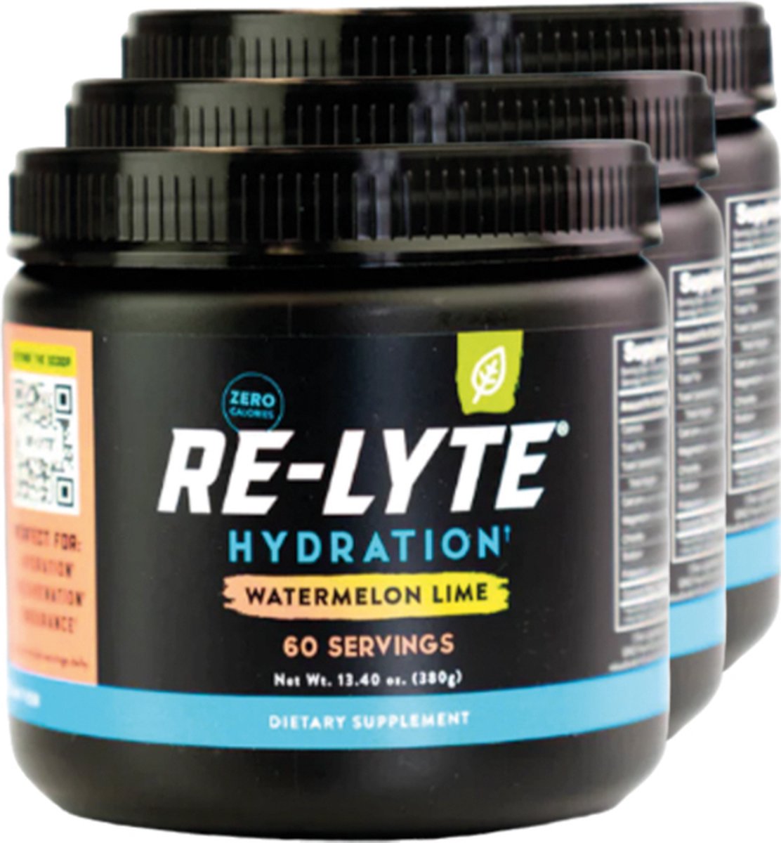 Re-Lyte | Hydration Drink Mix | Watermelon Lime 380g | 3 stuks | 3 x 380 gram