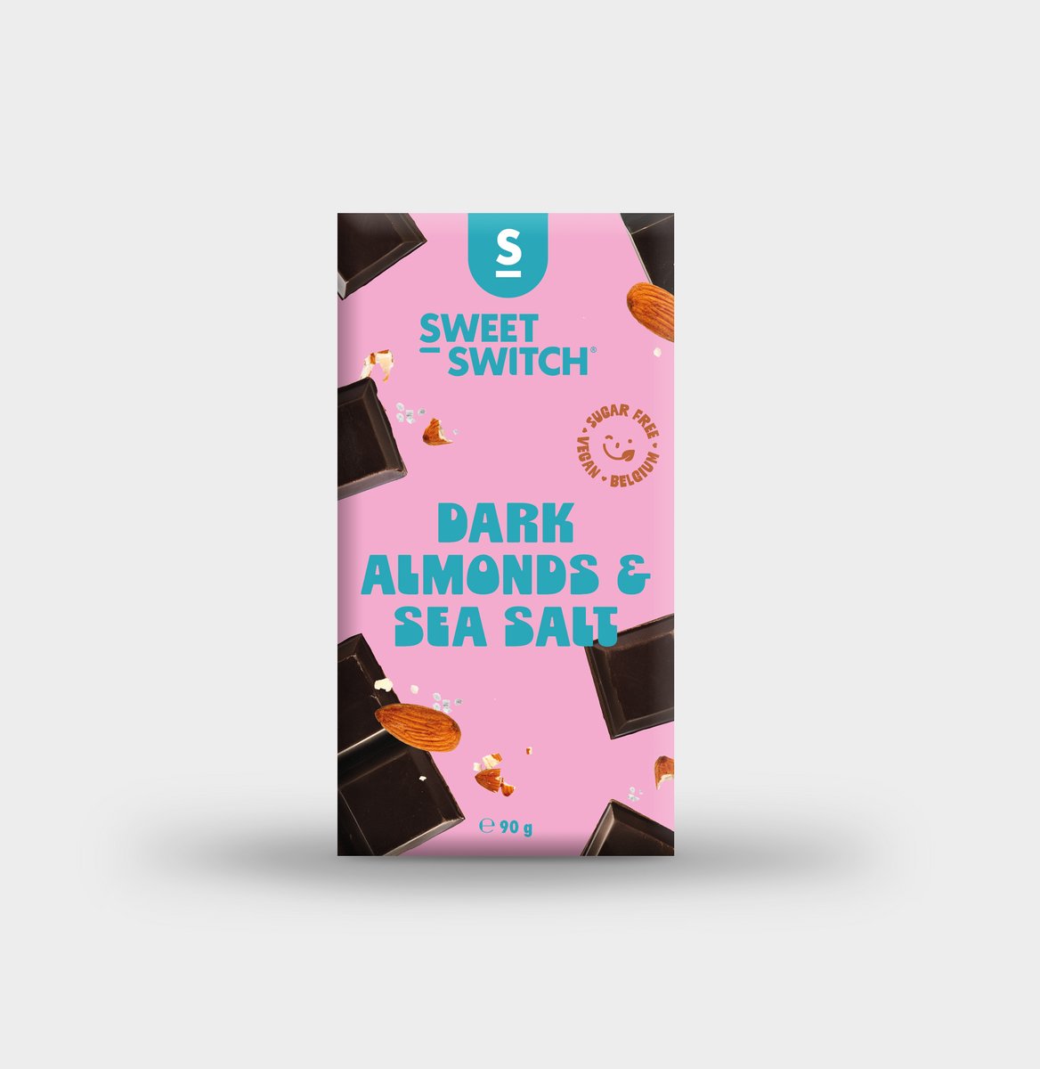 SWEET-SWITCH® - Dark Almonds & Sea Salt 12 x 90g - Suikervrij - Glutenvrij - Vegan