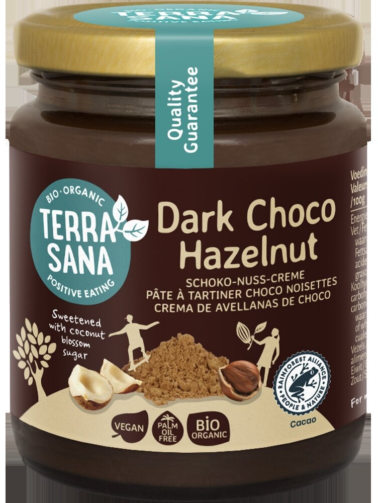 TerraSana Choco hazelnootpasta puur bio 250 Gram