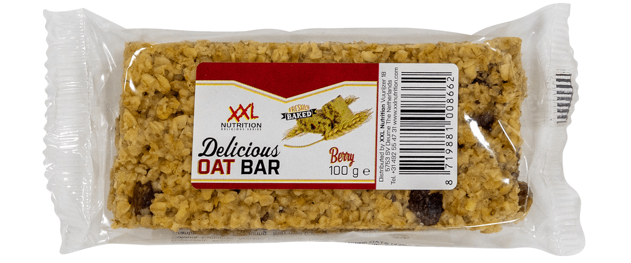 XXL Nutrition Delicious Oat Bar Bessen (Vegan) 1 reep - 100 gram 1 XXL Nutrition Delicious Oat Bar Bessen (Vegan) 1 reep - 100 gram XXL Nutrition Delicious Oat Bar Bessen (Vegan) 1 reep - 100 gram