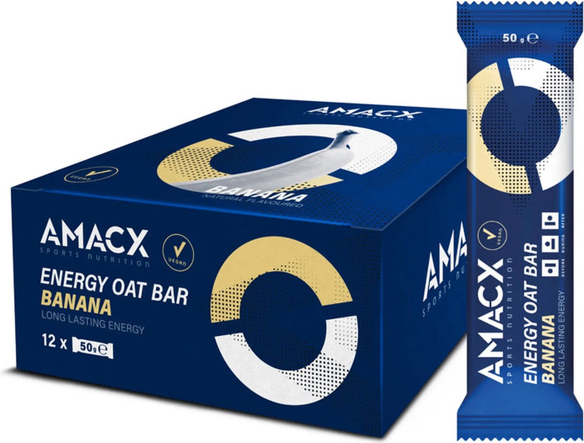 Amacx Energy Oat Bar - Energie Reep - Energy Bar - Powerbar - Banana - 12 pack