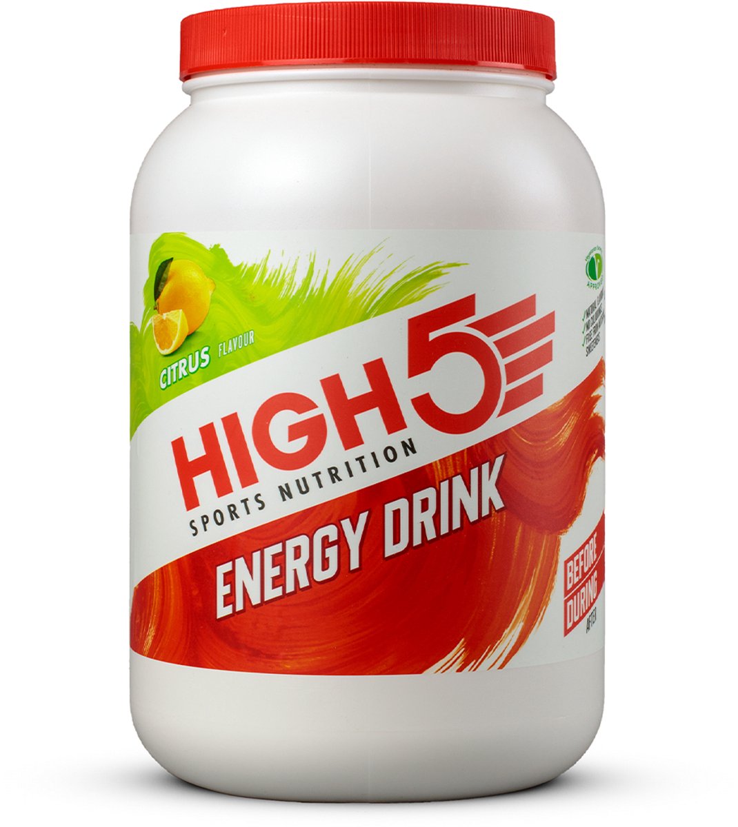 HIGH5 - Energydrink - 2200gr - Lemon smaak - Isotone Energiedrank - Electrolyte - Elektrolyten + Koolhydraten Sportdrank - 2 : 1 fructose