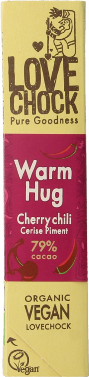 Lovechock Warm Hug Vegan Chocolade | Kers, Cranberry, Kaneel & Cayennepeper 40GR