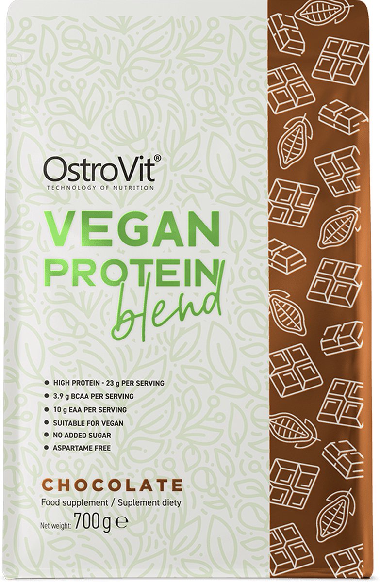 Protein Poeder - OstroVit Vegan Protein Blend 700 g - chocolade