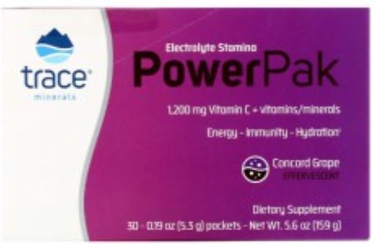 Trace Minerals Research, electrolyte stamina power pack, pomegranate blueberry 6,2 gram 32 packets
