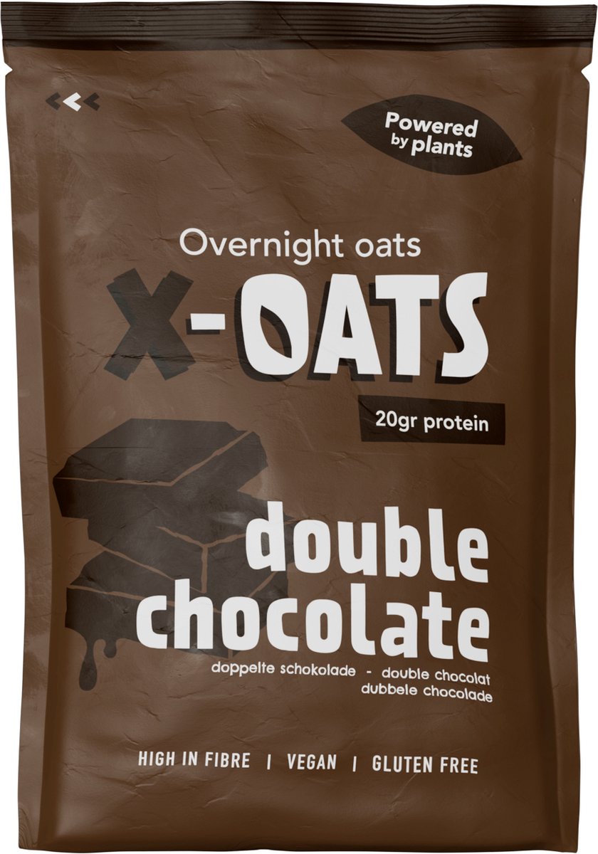 X-OATS LEKKERE ONTBIJTSHAKE- 16x70gr maaltijd - 20g eiwit per portie, suikerarm, vegan, glutenvrij, 16-pack [16x double chocolat]