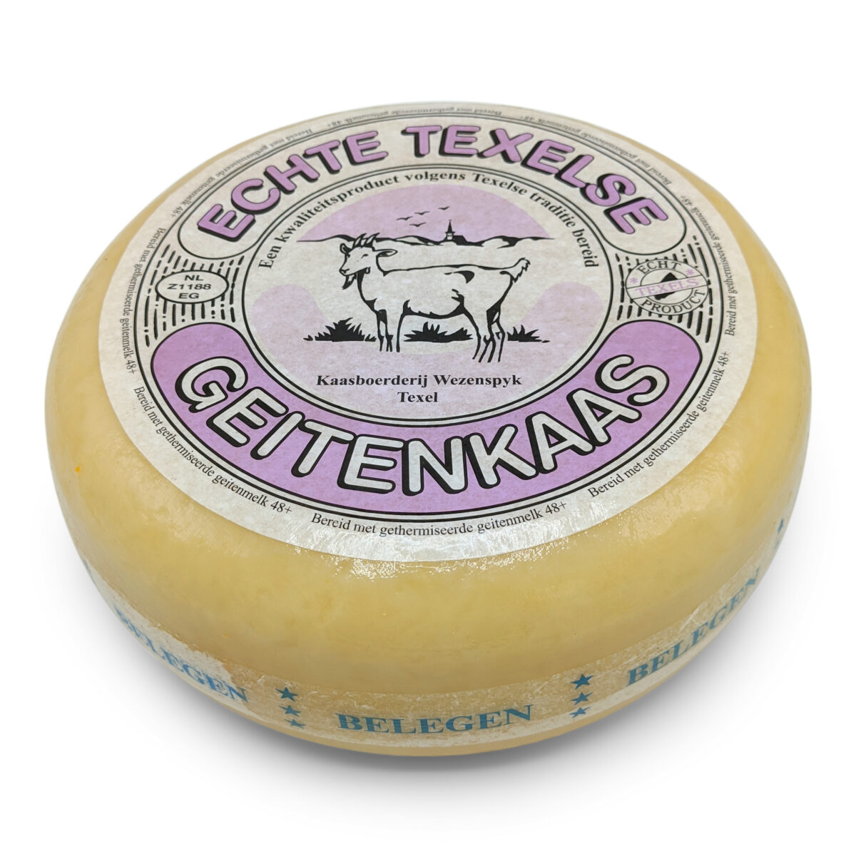 4,5kg Belegen Texelse geitenkaas 48+ | Lactosevrij