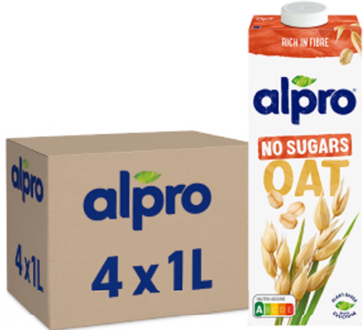Alpro Haverdrink - No sugars - 4x1L