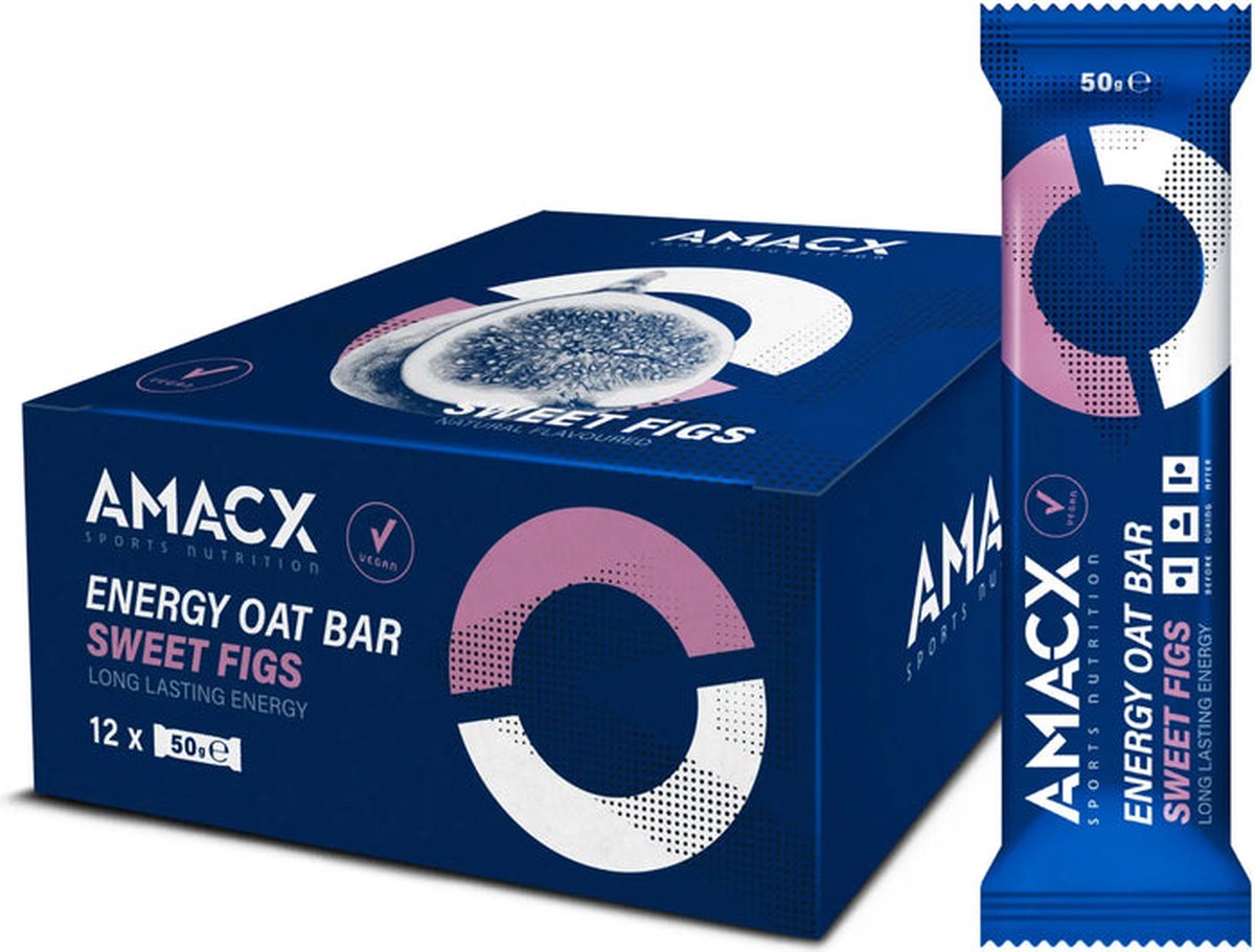 Amacx Energy Oat Bar - Energie Reep - Energy Bar - Powerbar - Sweet Figs - 12 pack