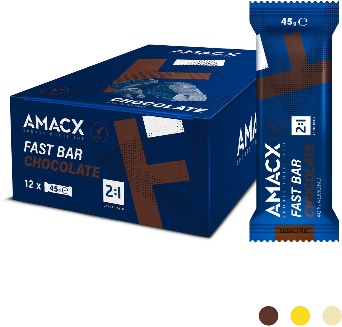 Amacx Fast Bar - Energiereep - Powerbar - Energie Reep - Chocolate - 12 pack