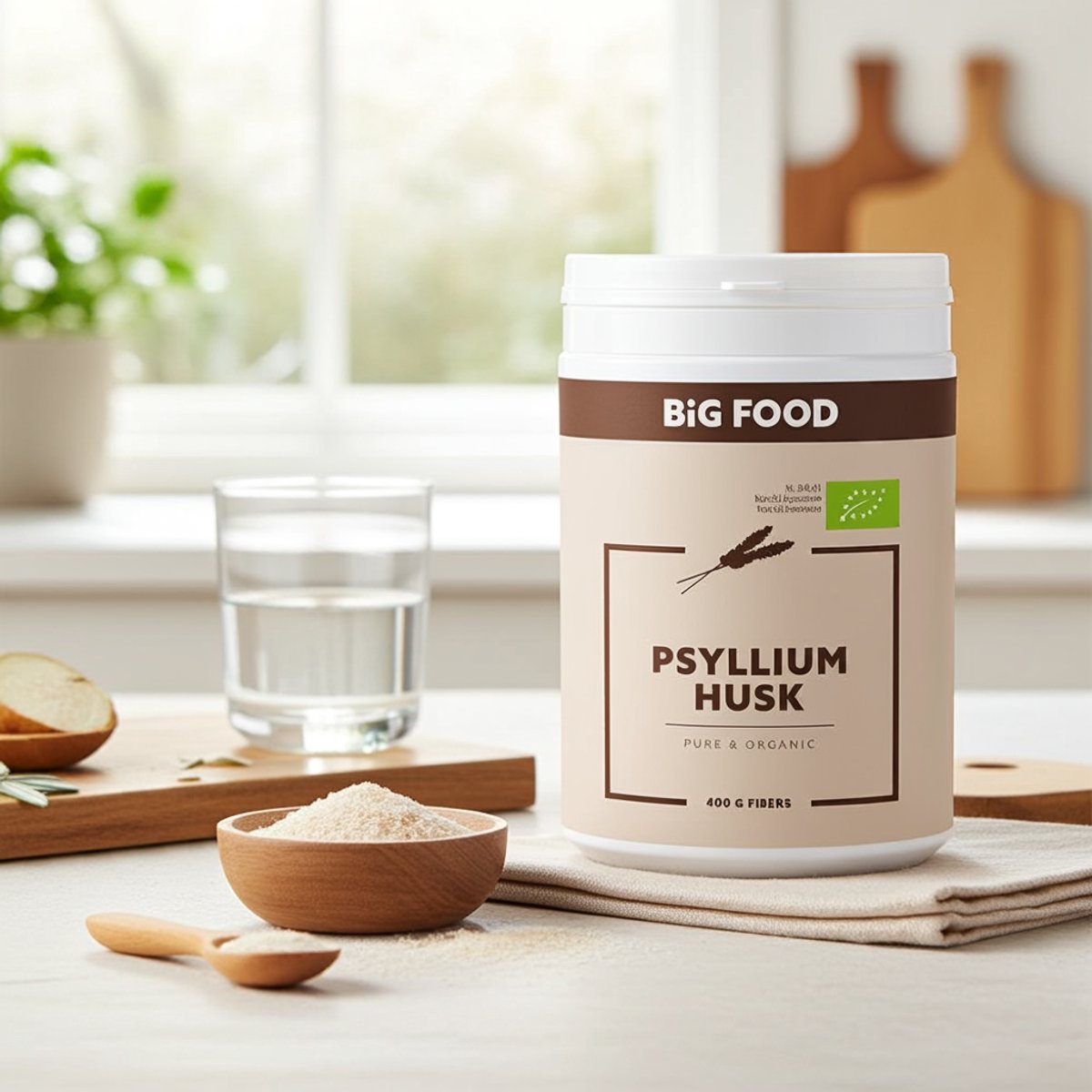Big Food - Psyllium Husk Vezels - 400g (99% puur) - Zeer zuiver en hoge kwaliteit - Voor een stabiele darmflora - Bewezen kwaliteit