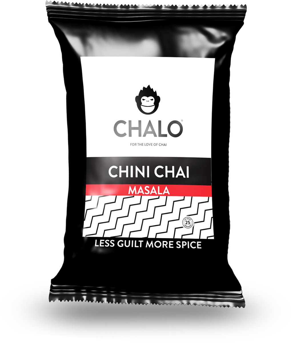 CHALO Chini Masala Chai Latte - Indische Vegan Chai - Zwarte Assam thee - 25 porties/ 300GR - met minder suiker