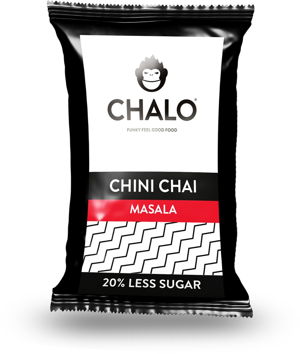 CHALO Chini Masala Chai Latte1KG Navulzak (+maatschepje) - Authentieke Indische Kruidenmix - Vegan & Barista Ready - voor 80 Chai Lattes - met minder suiker