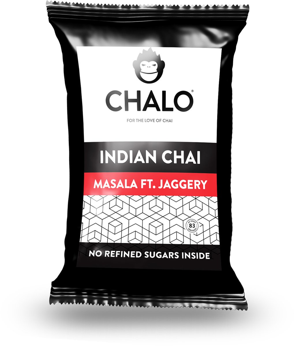 CHALO Masala ft. Jaggery Chai - Indian Chai Latte - 1KG navulzak met maatschepje - gezoet met gezondere zoetstof gebaseerd op ongeraffineerde rietsuiker met vitamines en mineralen behouden blijven