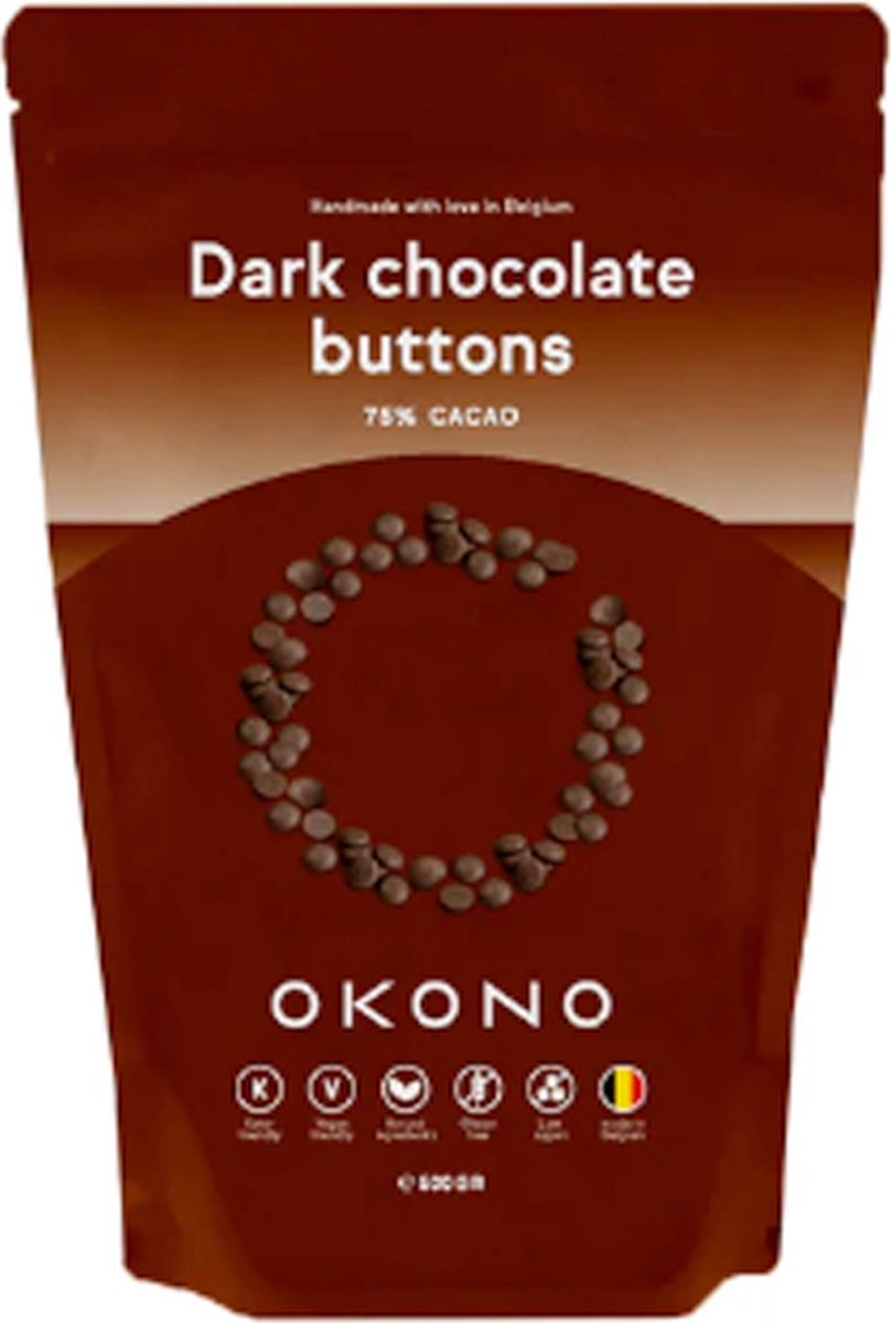 OKONO | Keto Dark Chocolate Buttons | 1 x 500 gram