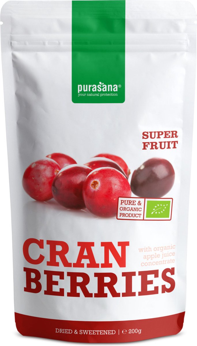 Purasana Veenbessen/canneberges/cranberries vegan bio (200g)