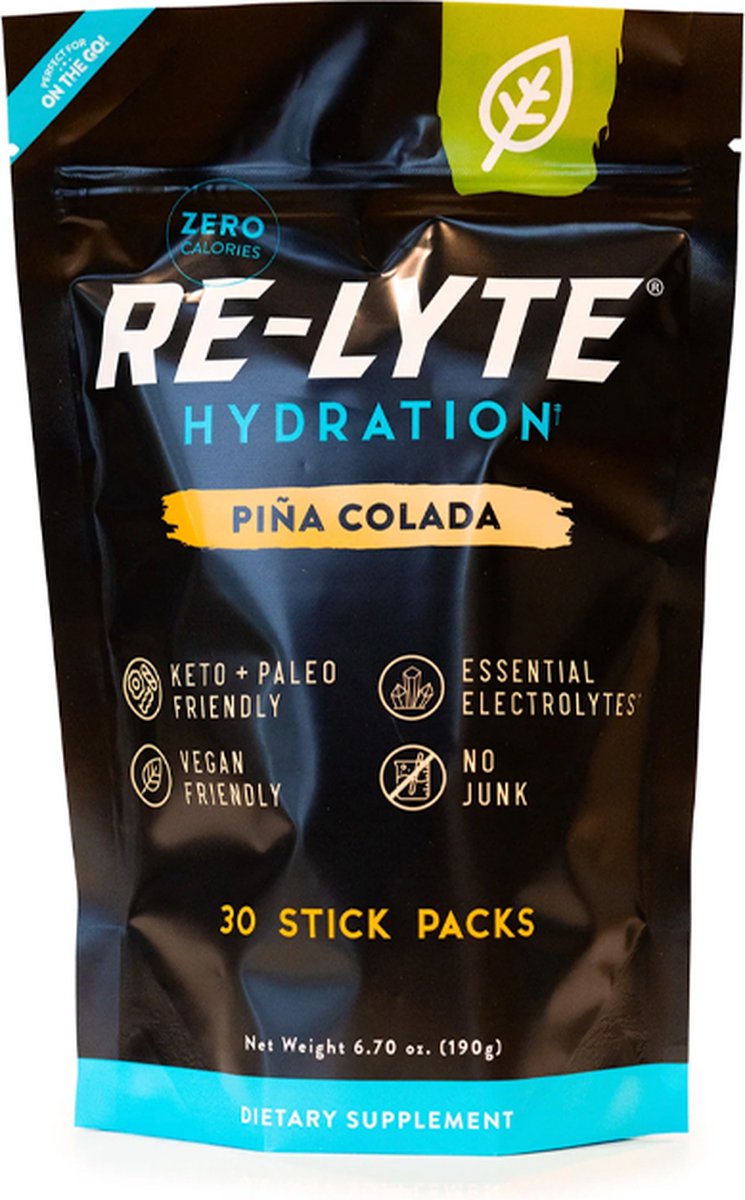 Re-Lyte | Hydration Drink Mix | Pina Colada 30 Stick Packs | 30 x 6.33 gram