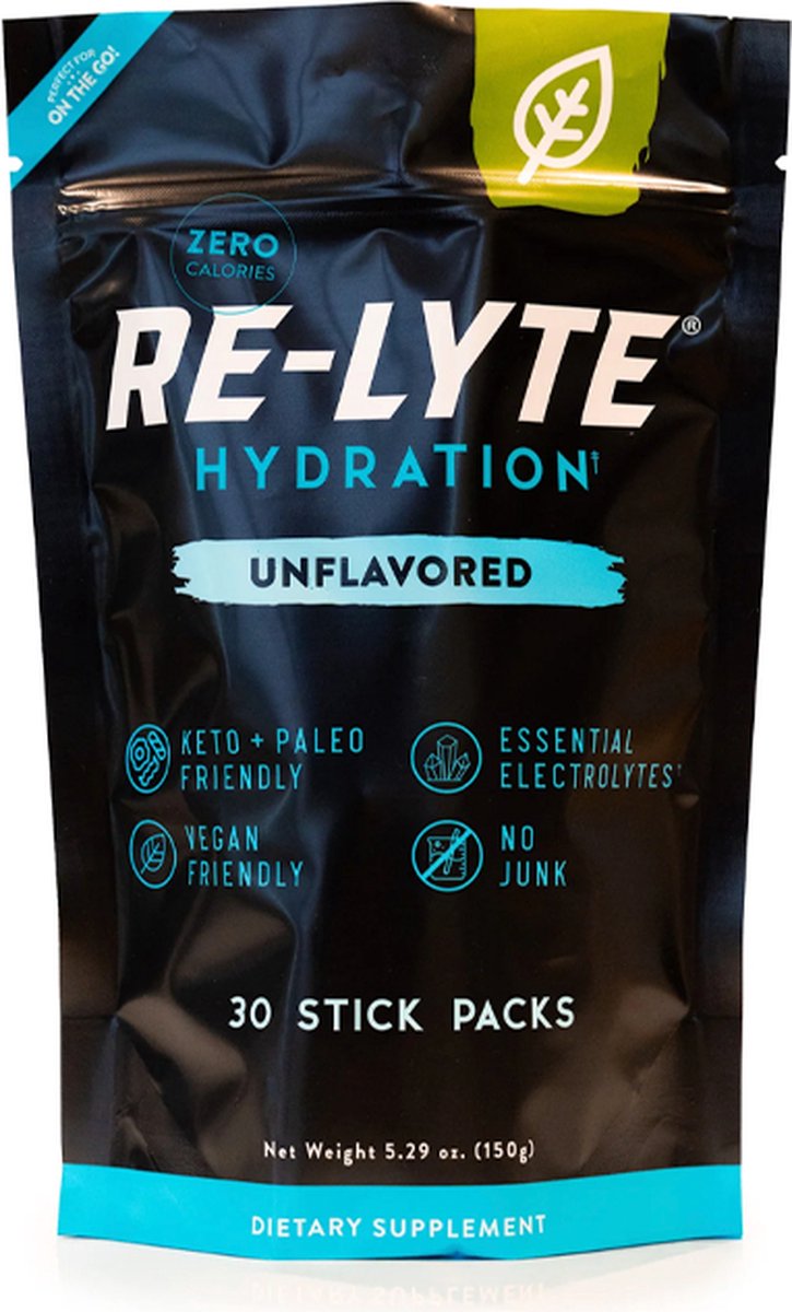 Re-Lyte | Hydration Drink Mix | Unflavored 30 Stick Packs | 30 x 5 gram
