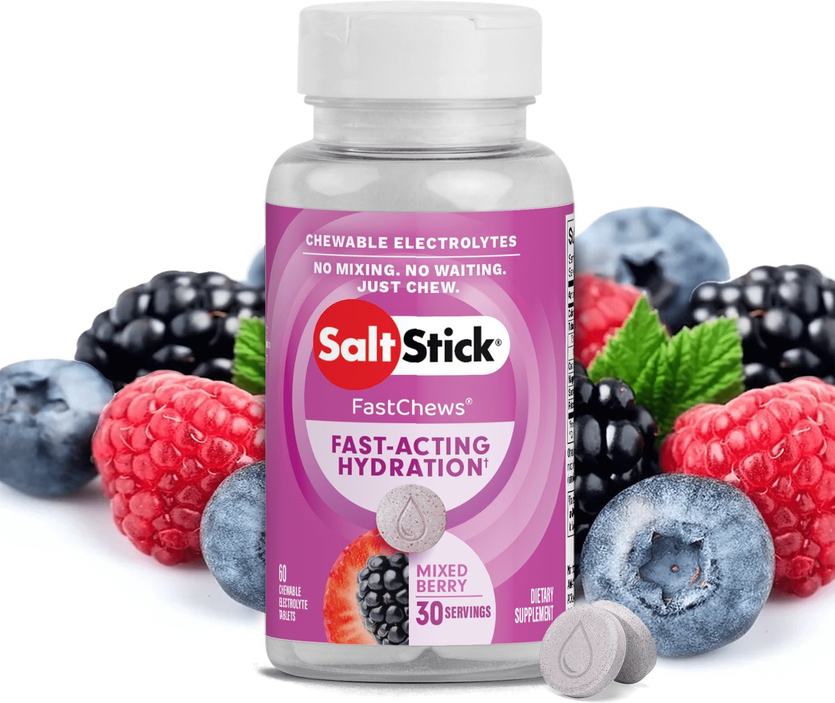 Saltstick Fastchews - Electrolyte - Mixed Berry - 60 stuks