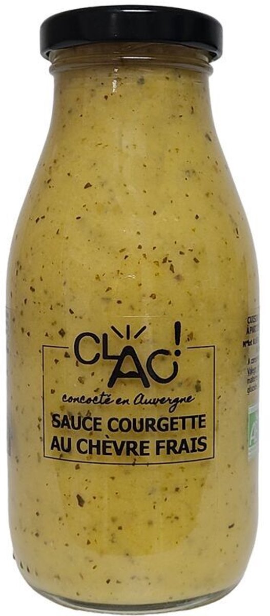 2 x Courgette & Geitenkaas Saus uit de Auvergne (Frankrijk) - Biologisch & Ambachtelijk - 100% Pure Ingrediënten - 2 flessen van 260 ml