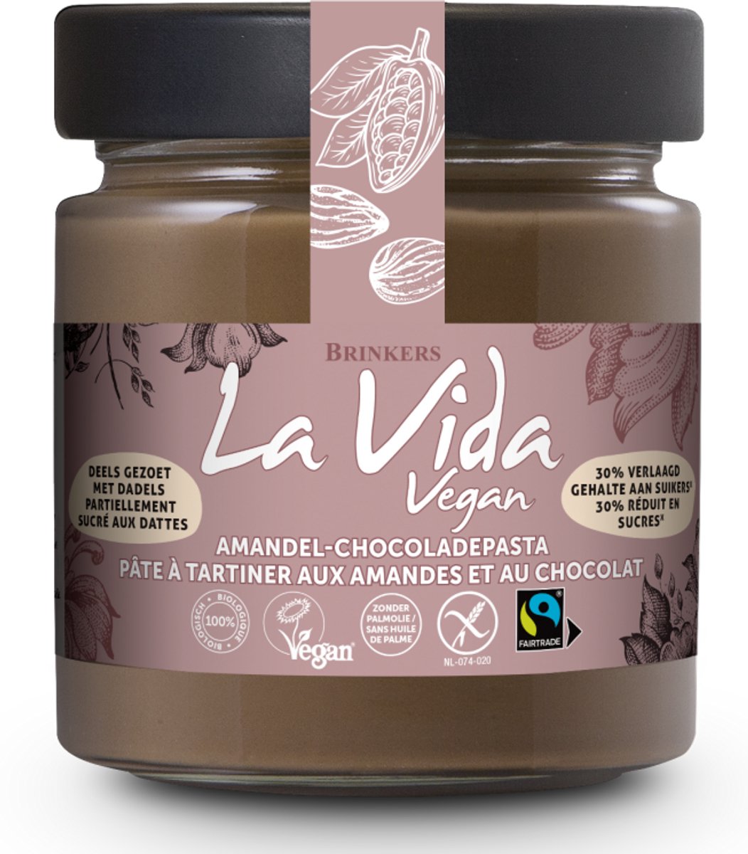 Amandel Chocoladepasta In Suiker Verminderd 200GR
