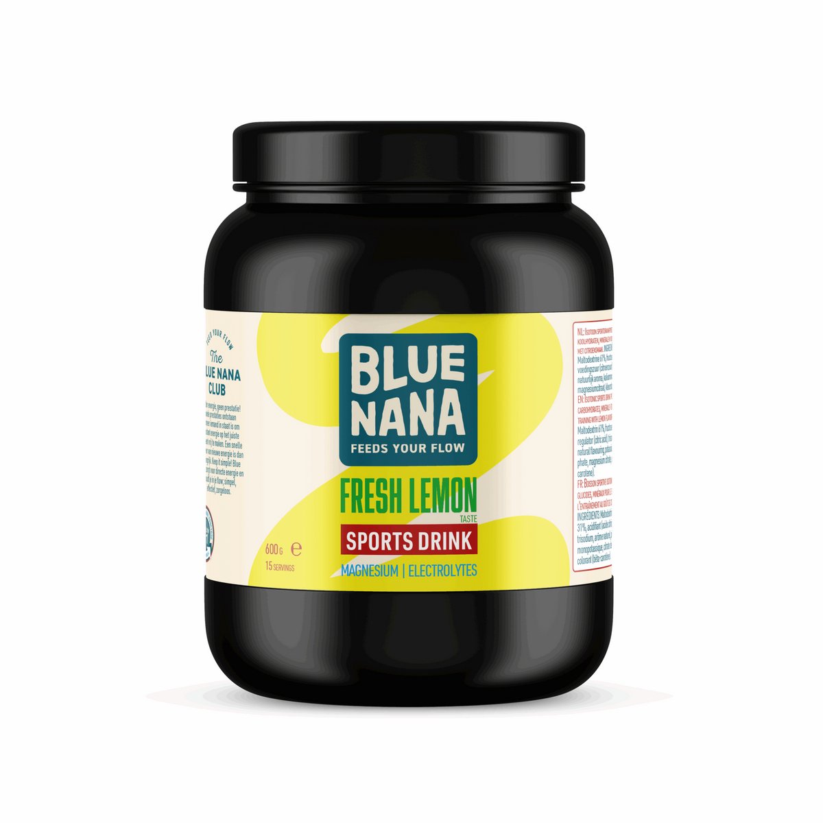 Blue Nana Sports Drink Fresh Lemon - 600g - Isotoon sportdrank poeder - Elektrolyten - Magnesium - Sportdrank met citroensmaak