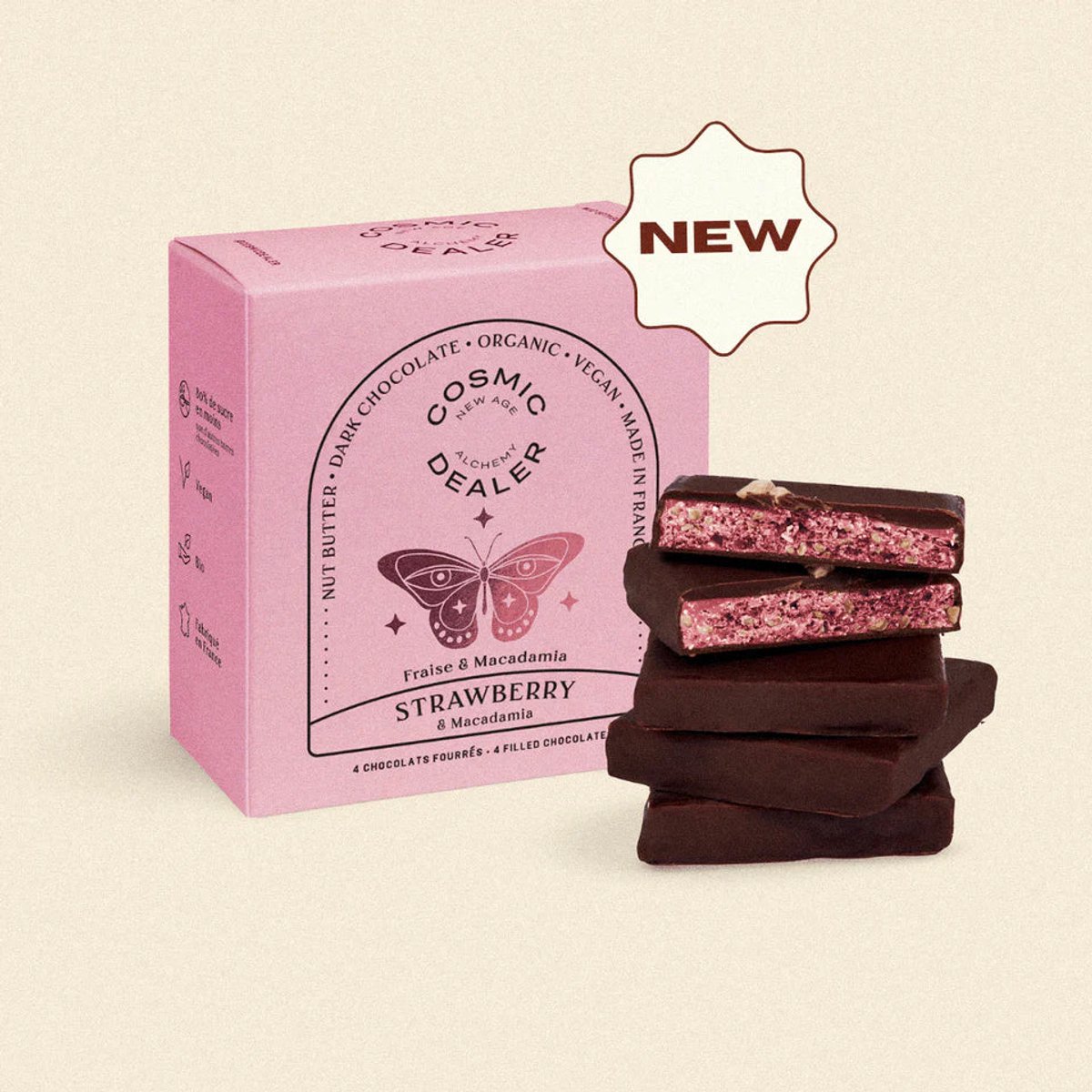 Box of 4 Single Flavour Strawberry&Macademia-Cosmic Dealer