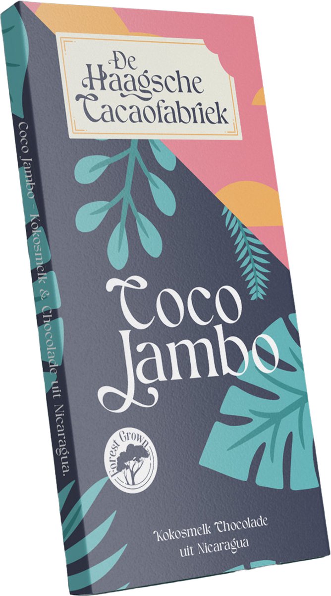 De Haagsche Cacaofabriek - Coco Jambo (6-pack!) - 70% Pure Chocoladerepen - Vegan