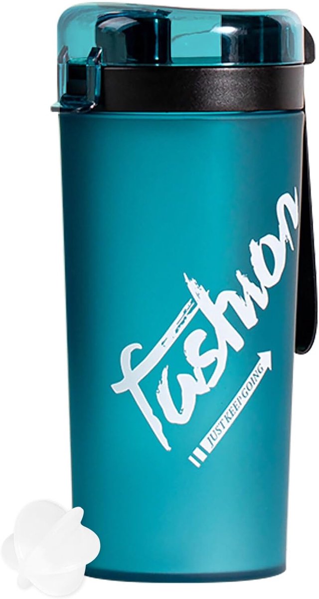 Protein Shaker Fles - 400 ml met Mengbal - BPA Vrij en Lekvast - Kleine Shaker en Gemakkelijk Vast te Houden Waterflessen voor Sport en Fitness