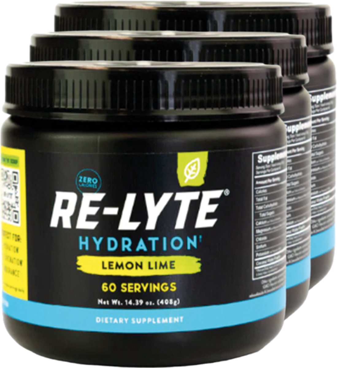 Re-Lyte | Hydration Drink Mix | Zitrone-Limette 408 g | 3 Stück | 3 x 408 Gramm