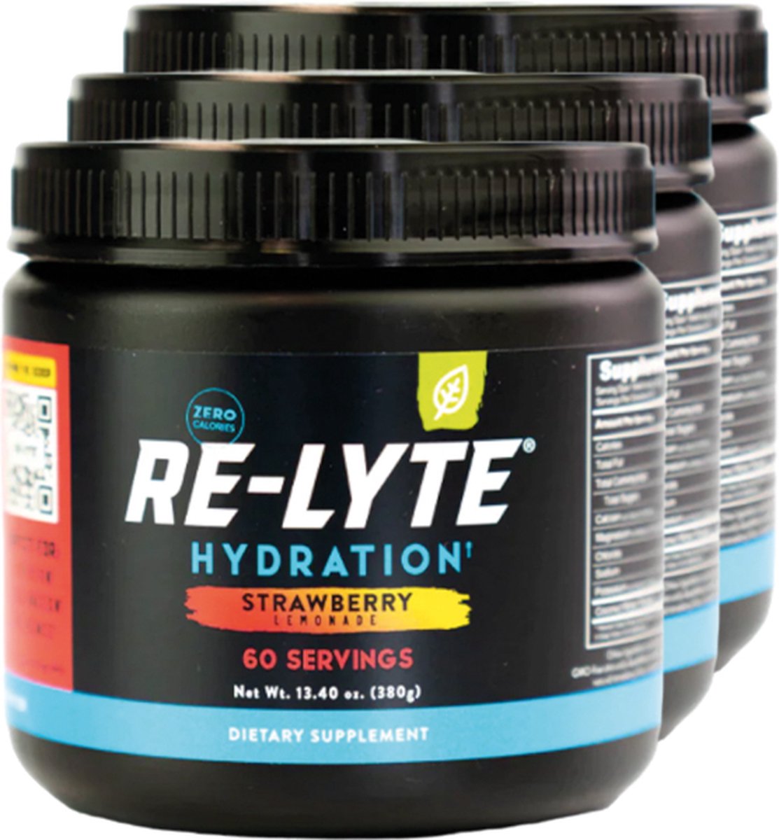 Re-Lyte | Hydration Drink Mix | Erdbeer-Limonade 380 g | 3 Stück | 3 x 380 Gramm