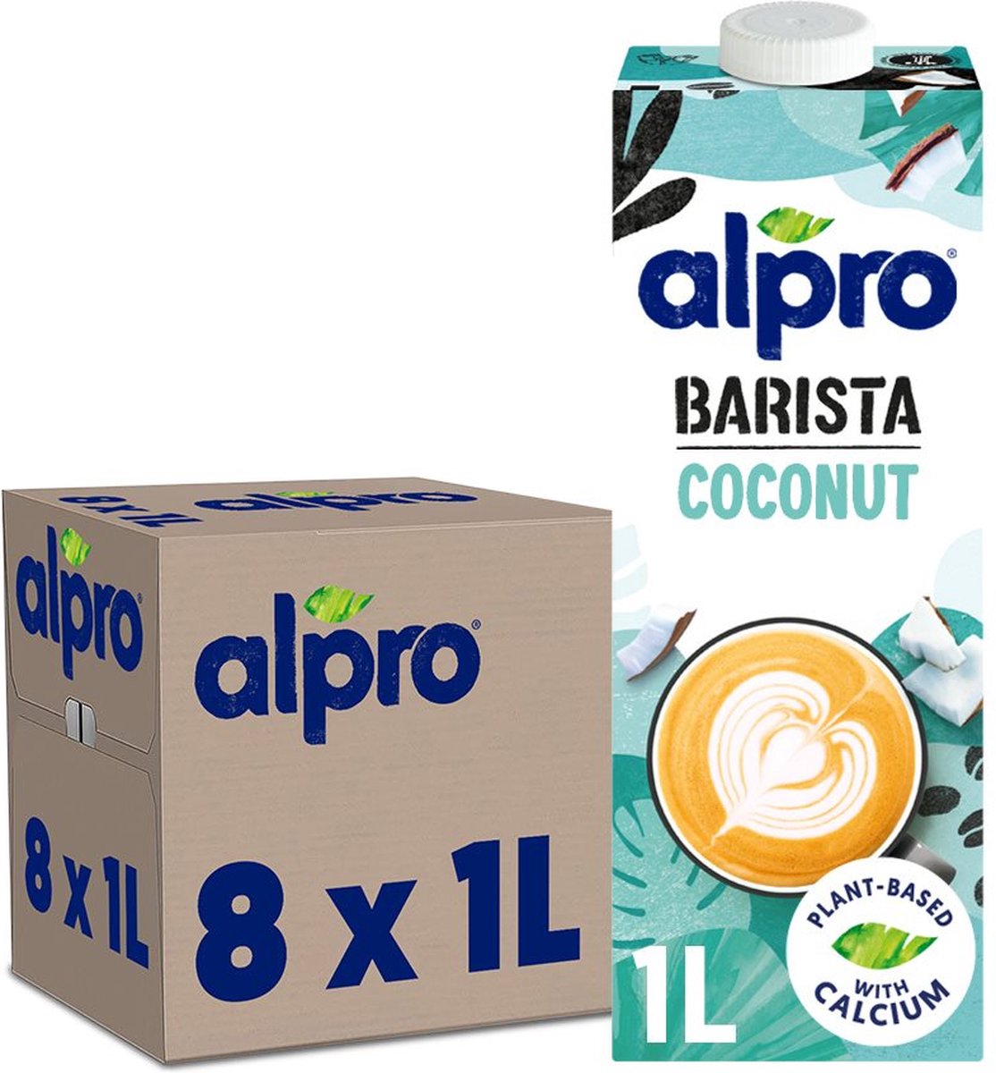 Alpro Barista Kokosnuss Opschuimmelk 8 x 1 Liter