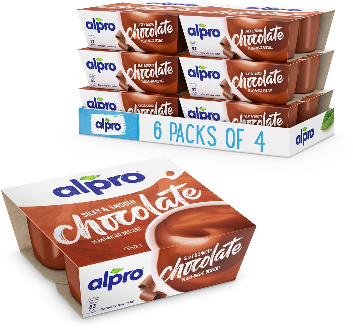 Alpro Choco Dessert - Pflanzlich & Laktosefrei - Glutenfrei - Cremiger Schokoladengeschmack - 24 x 125g