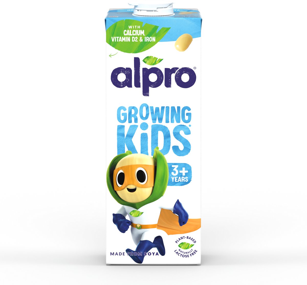 Alpro Growing Up Drink Soja 3+ Jahre - Pflanzliches Wachstumsgetränk - Mit Calcium & Vitaminen - 8 x 1L