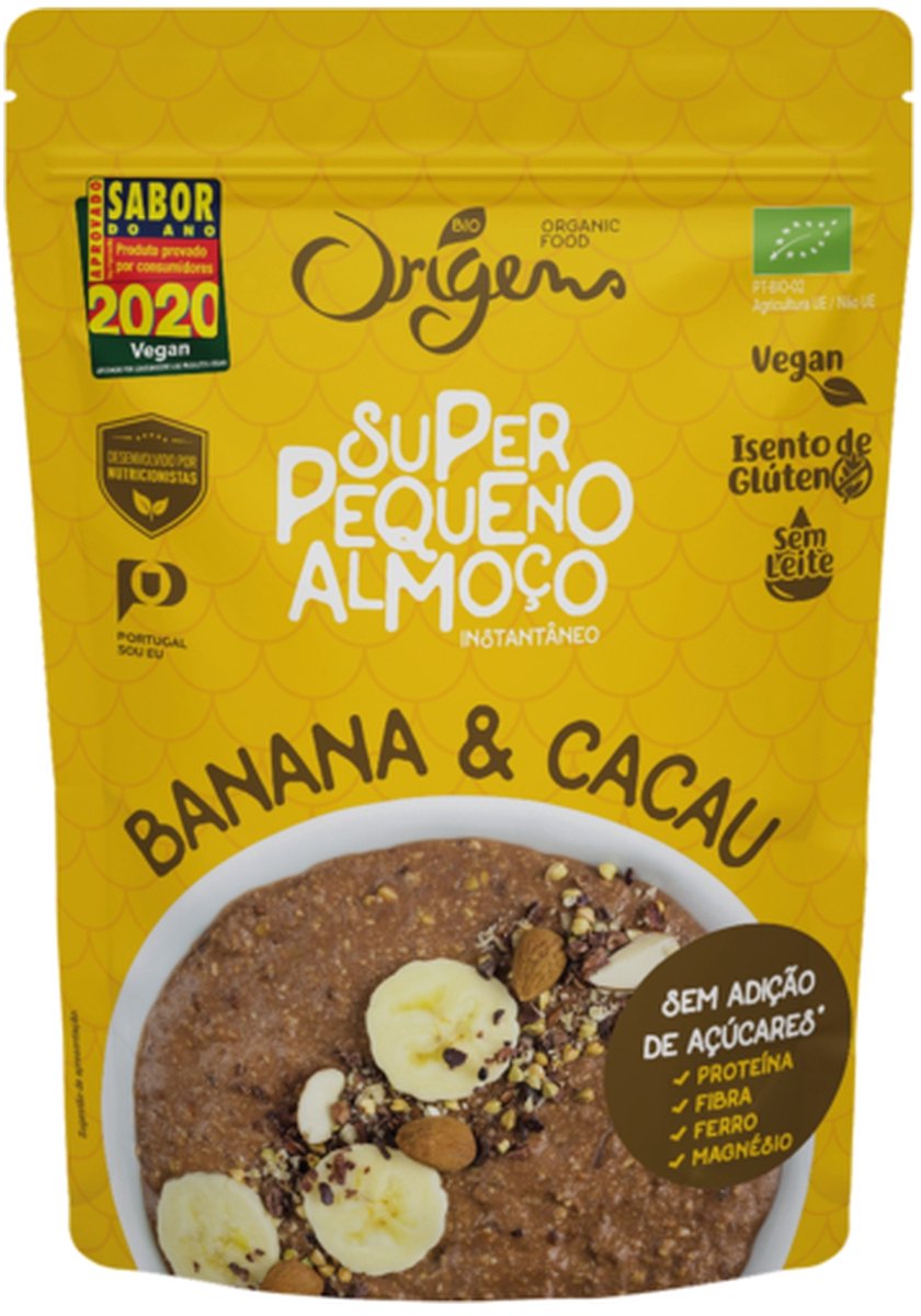Bio banaan en cacao superontbijt 300 g de poudre (Cacoa - Banaan)|Bio banana and cocoa super breakfast 300 g of powder (Cocoa - Banana)|Super petit-déjeuner banane et cacao bio 300 g de poudre (Cacao - Banane)