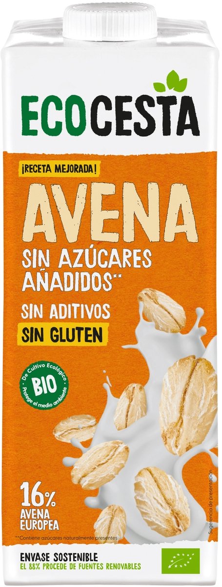 Biologische haverdrank zonder toegevoegde suiker en glutenvrij 1 L (Haver)|Oat drink without added sugars and gluten free bio 1 L (Oats)|Boisson à l'avoine bio sans sucre ajouté et sans gluten 1 L (Avoine)