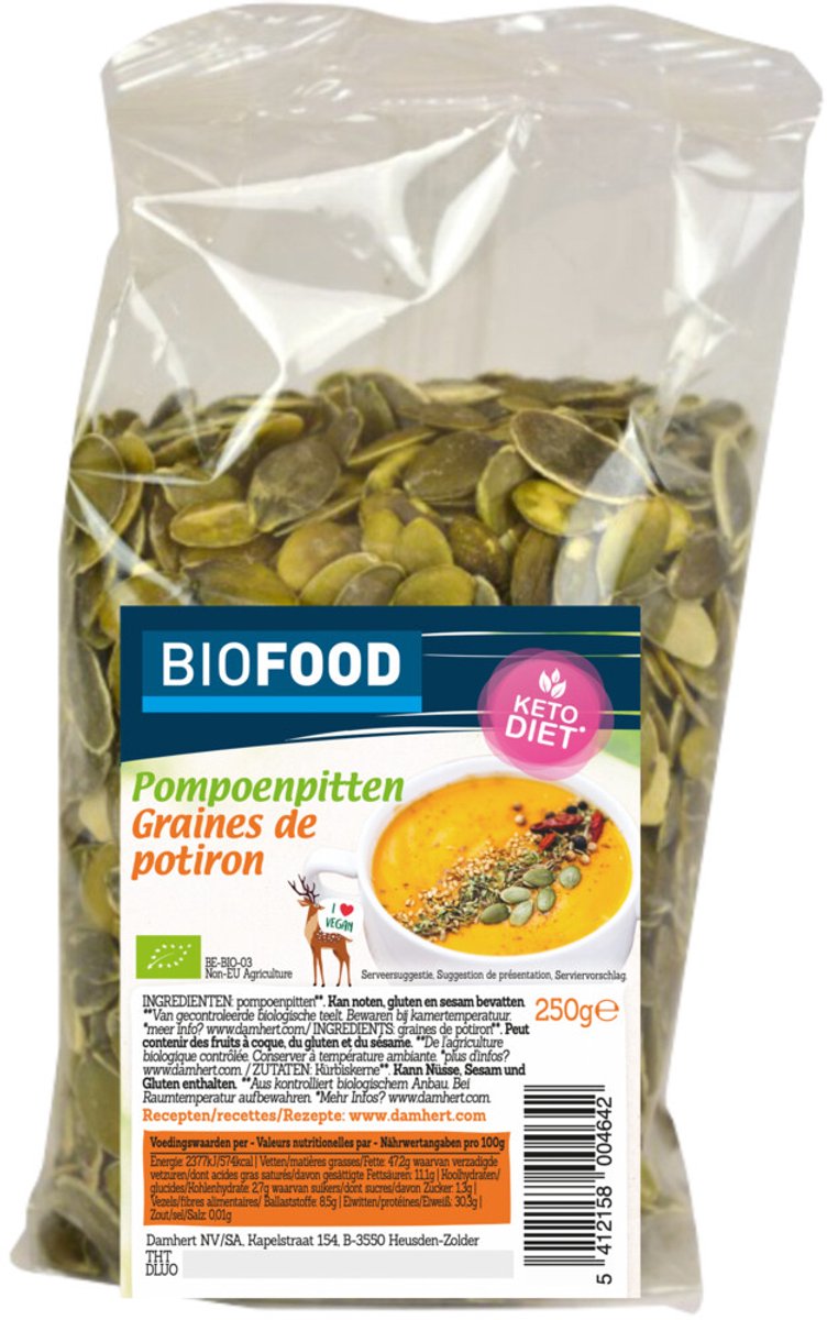 Damhert Biofood Kürbiskerne Bio - 250 g