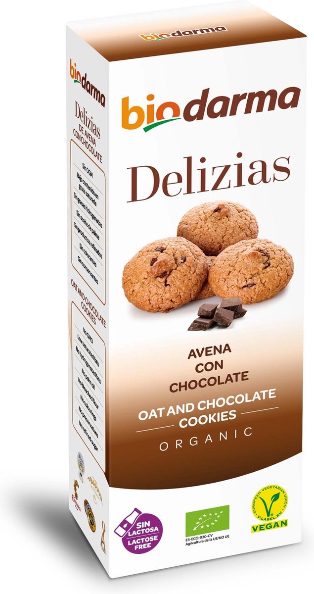 Delizias havermoutkoekjes met chocolade 125 g|Delizias oatmeal cookies with chocolate 125 g|Biscuits Delizias à l'avoine et au chocolat 125 g